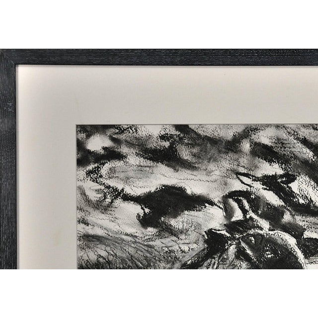 1990s Susan Pomery Wilks, Flock of Sheep, Wales, Large Pastel & Charcoal Artwork, 1990s, Framed For Sale - Image 5 of 18