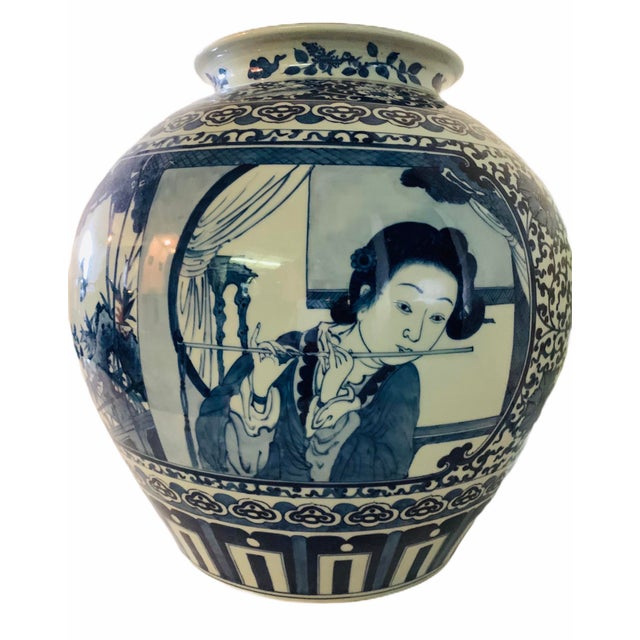 Vintage Large Cobalt Blue Chinese Porcelain Vase For Sale In San Francisco - Image 6 of 12
