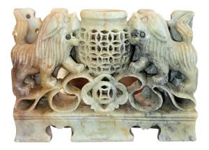 20c Chinese Soapstone Foo Dog Carving
