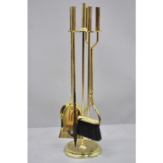 Vintage Mid Century Modern Modernist Brass Fireplace Tool Set Chairish