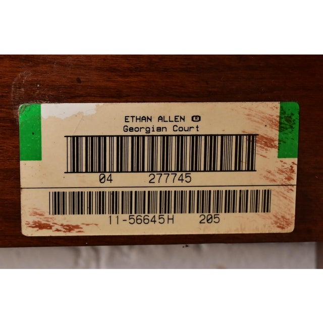 Ethan Allen Georgian Carved Solid Cherry Wood Queen Size Poster Bed For Sale - Image 12 of 13