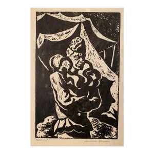 Edmund Brucker Circus Woodblock Print