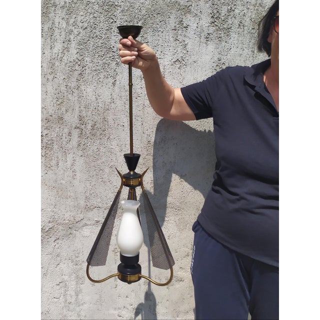 1950s Pendant Lamp attributed to Angelo Lelli for Arredoluce, 1950s For Sale - Image 5 of 10