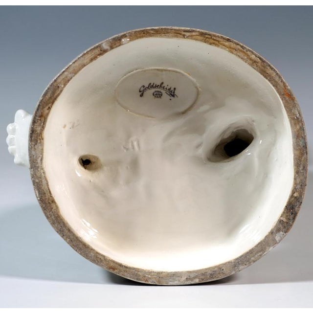 Powolny Style Autumn Putto with Grapes from Goldscheider Vienna, Austria, 1922 For Sale - Image 6 of 7