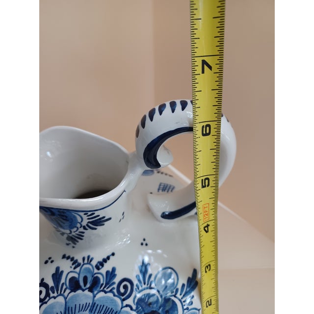 Ceramic Vintage Delft Holland Hand Painted Jug or Pitcher For Sale - Image 7 of 7