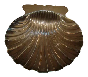 1750 George III Samuel Herbert Sterling Silver Butter Scallop Shell Dish