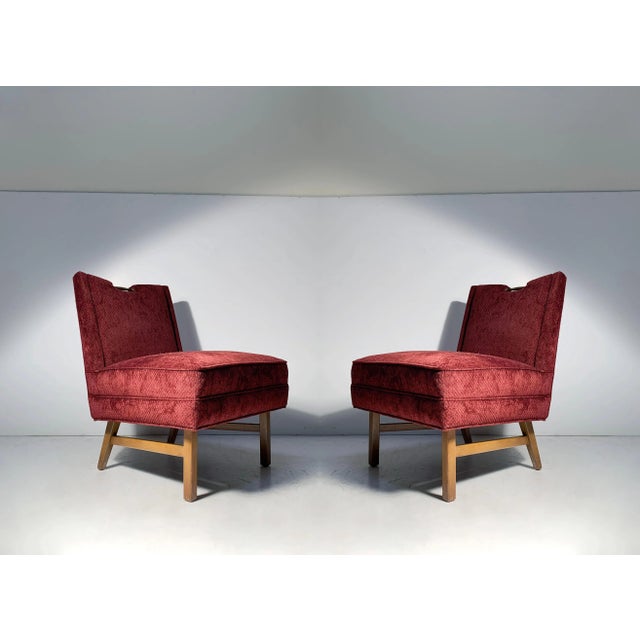 Harvey Probber Side Chairs with Cast Brass Handles - A Pair For Sale - Image 11 of 12