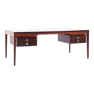 Finn Juhl for France and Sons Fd 951 Mid Century Rosewood Diplomat Desk For Sale