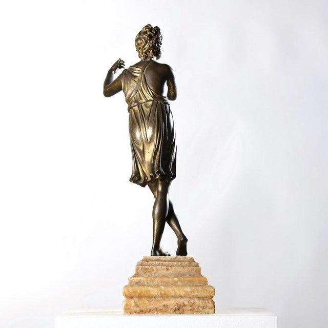 19th C. Italian Gilt Bronze Apollo Figure on Alabaster Base For Sale - Image 9 of 12