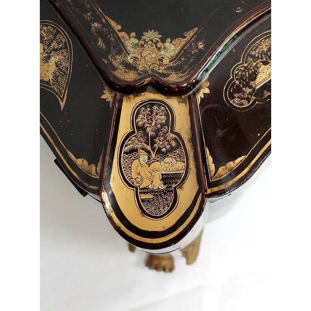 Large Napoleon III Japonaiserie Wooden Box Painted Black, Mid-19th Century For Sale - Image 9 of 18