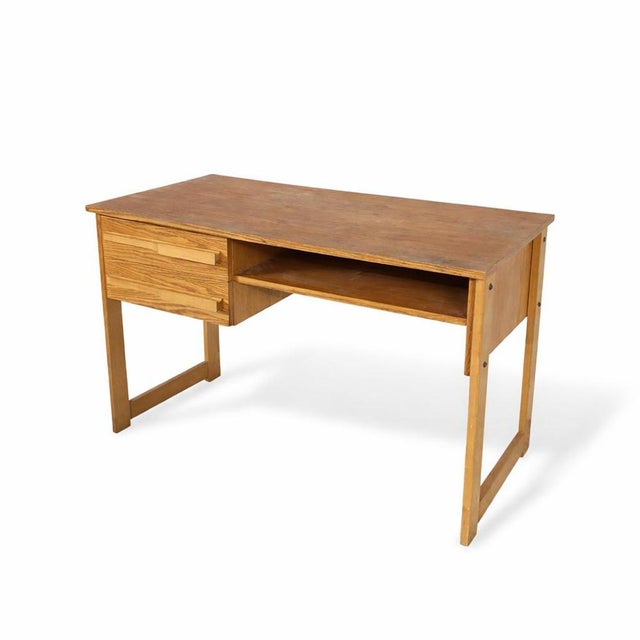Vintage Oak and Pine Compact Desk For Sale - Image 9 of 9