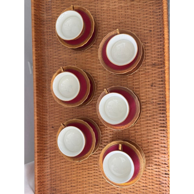 Vintage Carlsbad Fine China, Gloria, Tea Set With Service for 12, Czechoslovakia, C. 1930s For Sale - Image 12 of 13