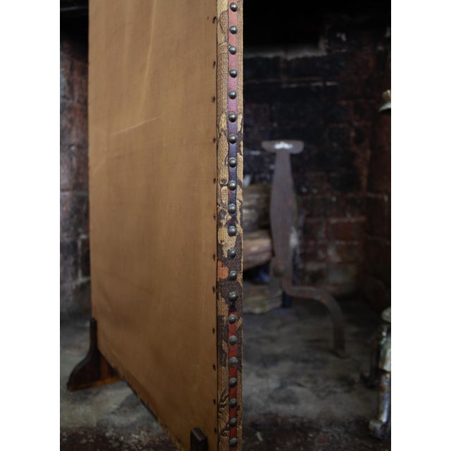 Upholstered English Arts and Crafts Firescreen With Medieval Harvest Scene For Sale - Image 14 of 14