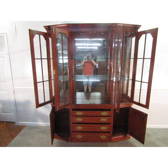 Henkel Harris Solid Cherry Two Piece China Cabinet For Sale - Image 6 of 10