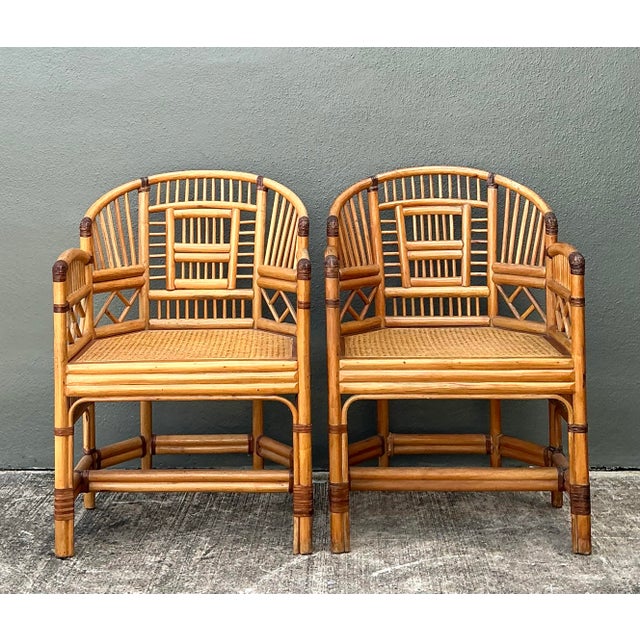 Vintage Brighton Pavillion Rattan Chairs - A Pair For Sale - Image 12 of 12