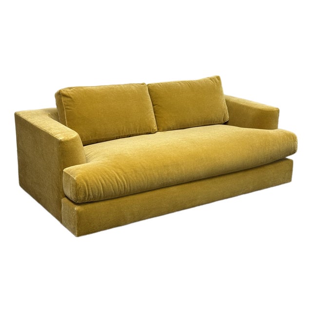 Bespoke Mohair Amber Sofa For Sale