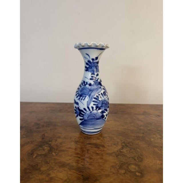 Blue Antique Japanese Imari Blue and White Baluster Vase, 1900 For Sale - Image 8 of 8