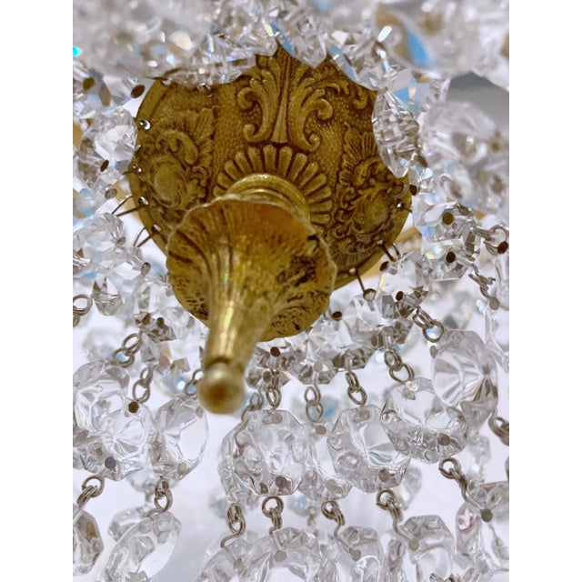 1950s Italian Brass Basket Chandelier For Sale In New York - Image 6 of 9