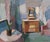 Mid-Century Modern 'The Pastel Room' Original Swedish Expressive Interior Scene Oil Painting, Framed For Sale - Image 11 of 14