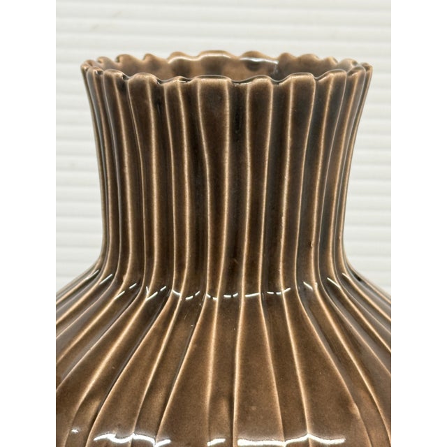 Barbara Eigen Ribbed Ceramic Vases, Pair For Sale - Image 10 of 12