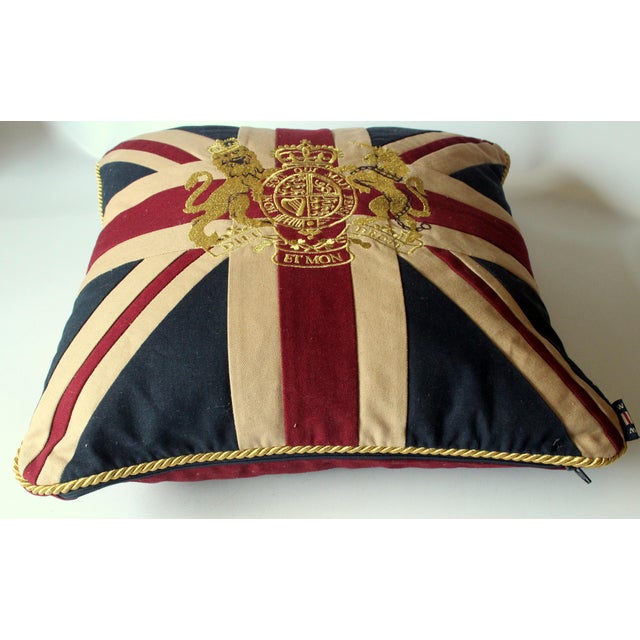 English Royal Flag Accent Pillow - Union Jack Pillow - With Insert Pillow - Handmade For Sale - Image 4 of 8