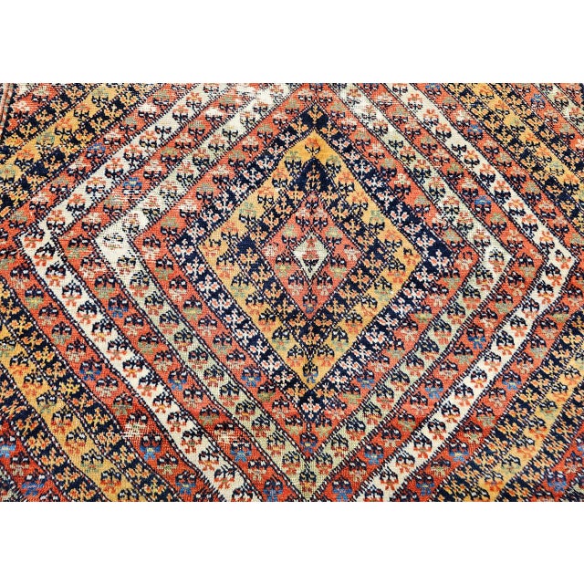 Antique Persian Senneh Area Rug, Hand-Knotted Wool, Hashtrang Allover Paisley Pattern, Red, Navy & Multicolor, 4x6 For Sale - Image 11 of 13
