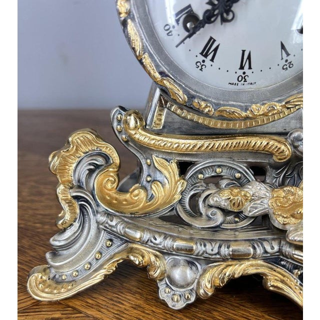 Black Lancini Imperial Ormolu Gilt Brass Mantle Clock with Candelabras, Set of 3 For Sale - Image 8 of 18