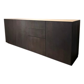 Wooden Sideboard with Glass Top For Sale