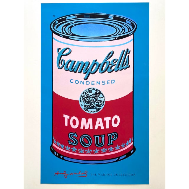 Cerulean Andy Warhol Foundation Lithograph Print Large Pop Art Poster " Campbell's Soup Can ( Pink & Red ) " 1965 For Sale - Image 8 of 9