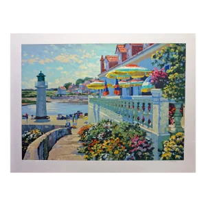 Howard Behrens Lighthouse at Sauzon Signed Ltd Serigraph on Paper Fine Art From 1992