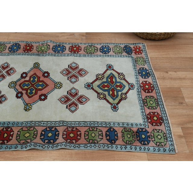 Traditional 1970s Vintage Turkish Oushak Handmade Wool Cotton Orange Runner Rug For Sale - Image 3 of 11