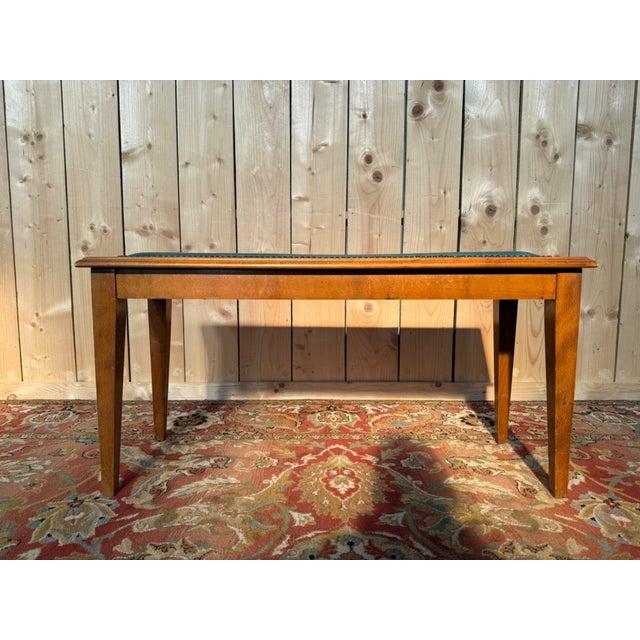 Wood Art Deco Piano Bench in Stained Wood and Vinyl, 1930s For Sale - Image 7 of 7