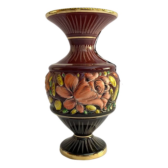 Vintage Ceramic Vase by H. Bequet, Belgium, 1950s For Sale