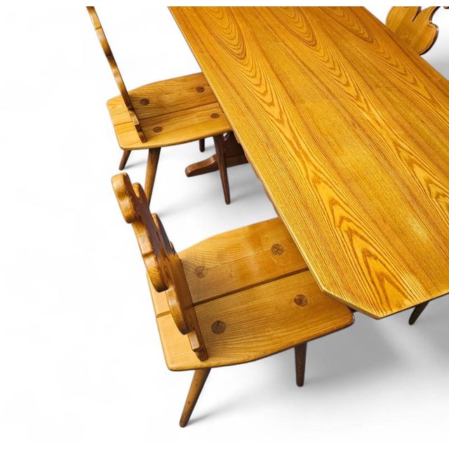 Tiroler Chairs and Table Set from Cepelia, Poland, 1960s, Set of 5 For Sale - Image 9 of 18