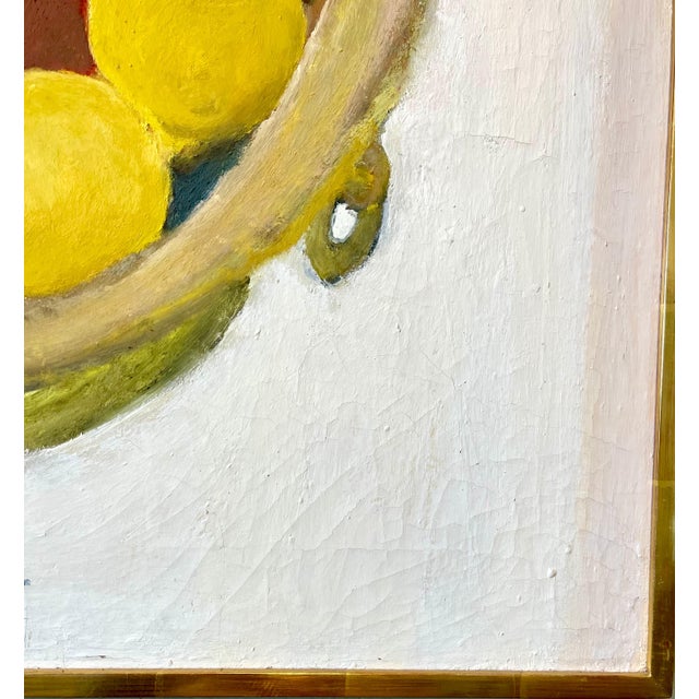 Yellow Apple Still Life Oil Painting Betsy Podlach American Post Feminist Modernist Art For Sale - Image 8 of 11