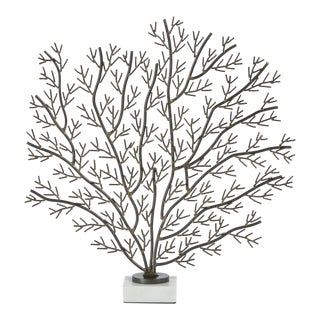 Cetus Coral Branch Metal Sculpture on Marble Base, Small For Sale