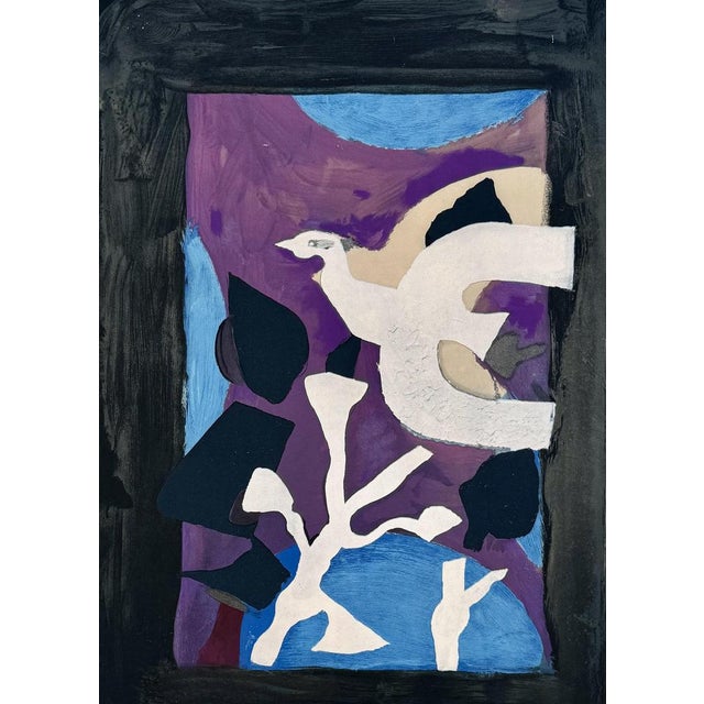 Georges Braque (1882-1963) Bird with lotus, 1967 Lithograph in colors Unsigned On Arches vellum size 68 x 48.5 cm Printed...