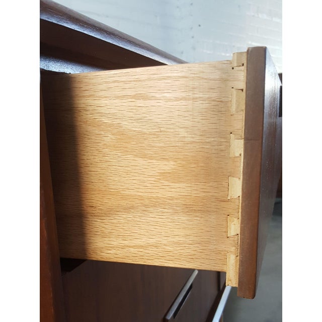 Elegant Restored Original Mid Century Modern Tall Dresser Highboy United Furnituire For Sale - Image 11 of 12