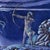 This striking mid-century velvet painting depicts a Native American warrior archer and the American Bald Eagle spirit...