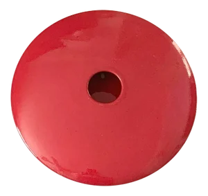 Global Views Round Red Ceramic Disc Sharp Wall Vase