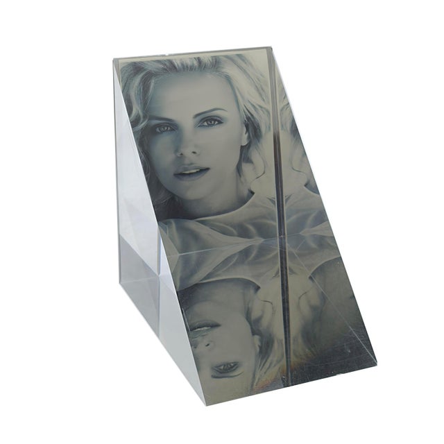 Mid-Century Modern Acrylic Glass and Chromed Metal Photo Frame by Alessio Tasca for Fusina, Italy, 1970s For Sale - Image 3 of 9