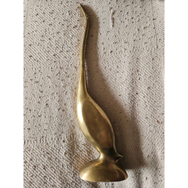 Mid-Century Modern Vintage Mid 20th Century Modernist Brass Birds - Pair For Sale - Image 3 of 4