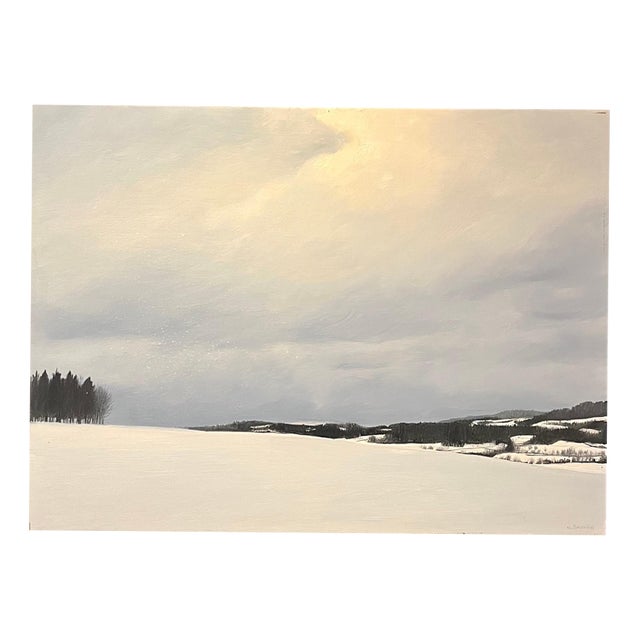 Claude Sauthier, Meadows & Forests in the Distance, Oil on Wood, 1970s For Sale