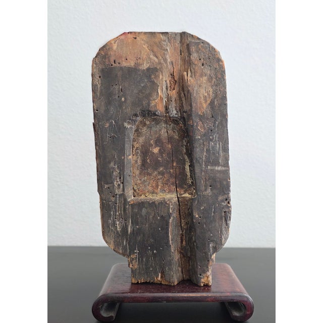 Gold Ming Dynasty Antique Chinese Carved Gilded Wood Bodhisattva Figure Statue For Sale - Image 8 of 18