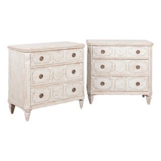 Pair of 20th Century Danish Pine Chests of Three Drawers For Sale