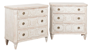 Pair of 20th Century Danish Pine Chests of Three Drawers