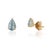 Metal Minimal Pear Cut Natural Aquamarine Solitaire Stud Earrings in 14k Gold- A Pair For Sale - Image 7 of 16