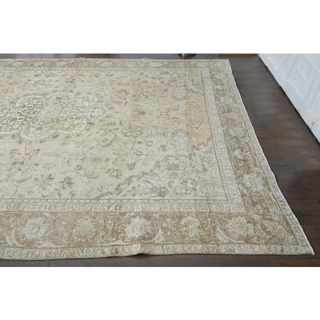 1970s Vintage Persian Handknotted Wool Orange Oversize Area Rug For Sale In San Francisco - Image 6 of 11