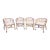 Henry Link Dining Set. Fully Refurbished, New Upholstered Seats. Chippendale, White Washed Chairs and Table With Glass. Classic Coastal Design For Sale