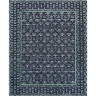 Azule Handmade Rug Forest Green 10x14 For Sale